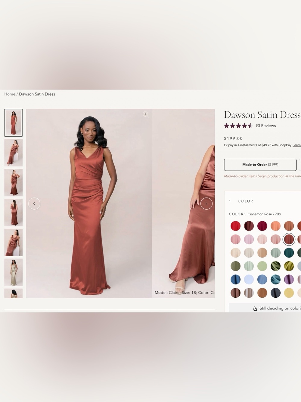 Revelry Cinnamon Rose Satin Maxi Skirt